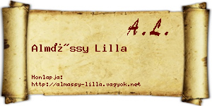 Almássy Lilla névjegykártya