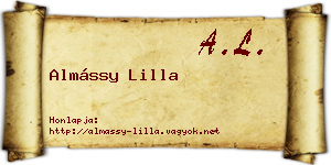 Almássy Lilla névjegykártya